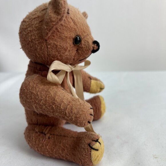 VTG Flannel Jointed Teddy Bear Hand Stitched - Picture 2 of 7